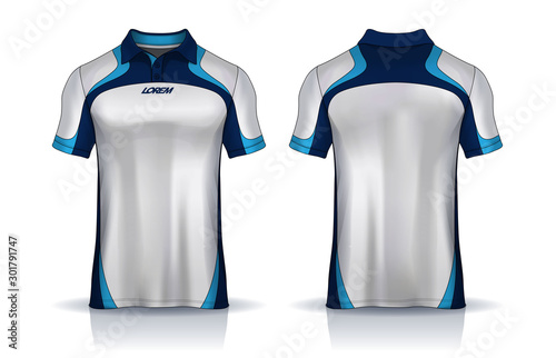 t-shirt polo templates design. uniform front and back view.
