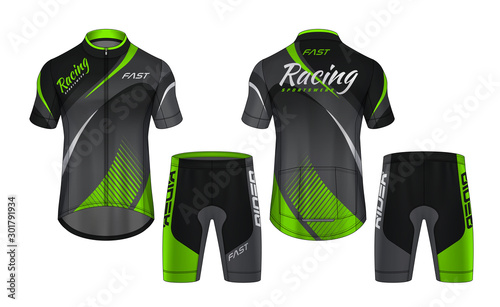 Cycling Jerseys mockup,t-shirt sport design template,uniform for bicycle apparel.