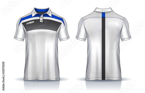 t-shirt polo templates design. uniform front and back view.