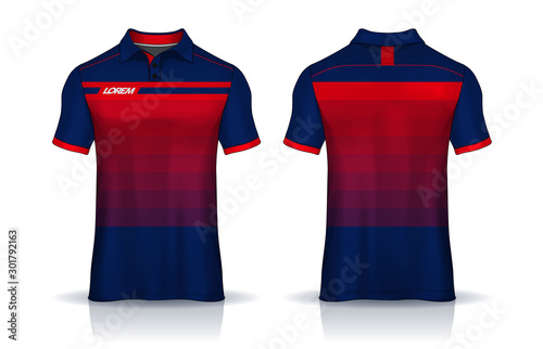 t-shirt polo templates design. uniform front and back view.