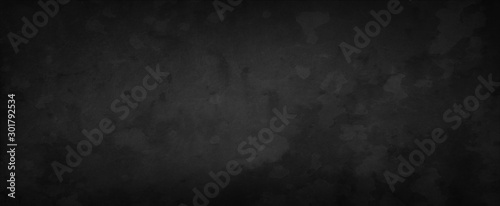 old black background texture grunge design with vintage white and gray soft marbled pattern with rust stains and peeling paint surface, old dark black paper chalkboard or metal illustration
