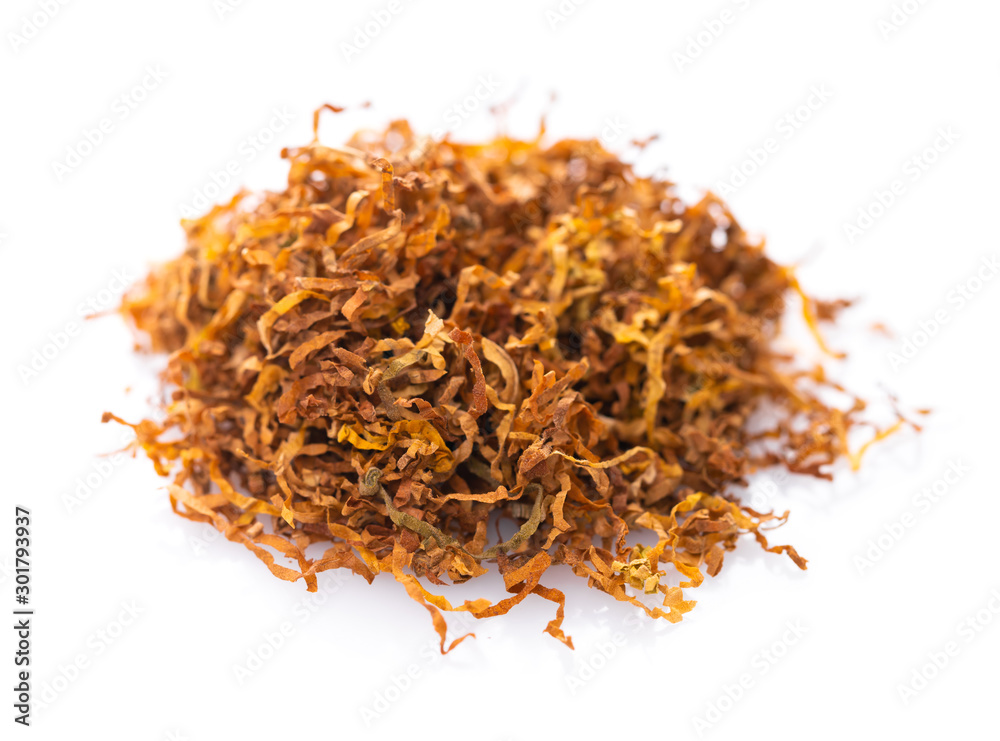 Fototapeta premium pile of dry tobacco close-up