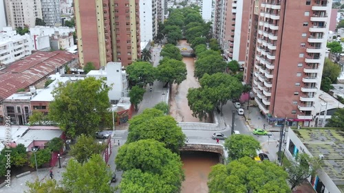 Stream La Canada, Avenue Marcelo Alvear (Cordoba, Argentina) aerial view photo