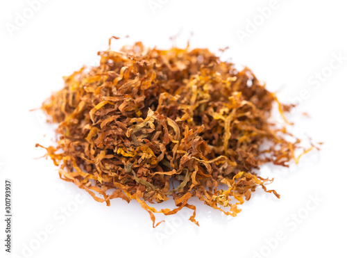 pile of dry tobacco close-up