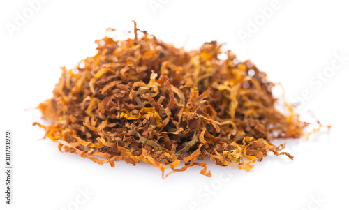 pile of dry tobacco close-up