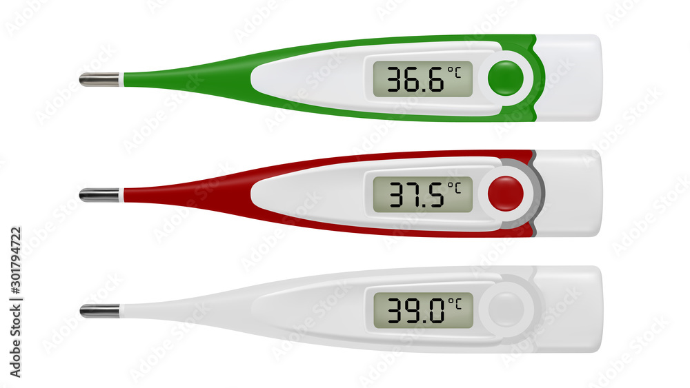 Electronic thermometer in the vector.Thermometer for measuring body