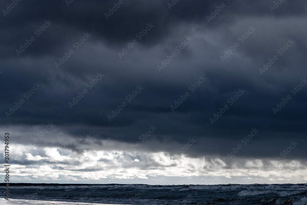 Stormy day on Baltic sea.