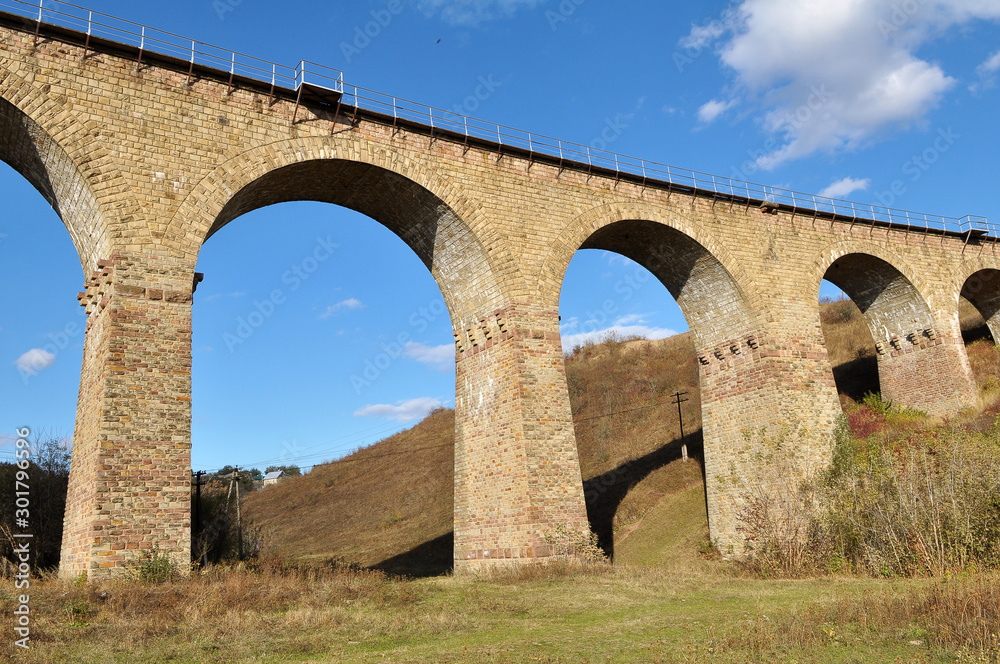 Viaduct is a 9-arch railway bridge in the village of Plebanivka near Terebovlya, Ukraine