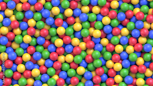 Dry children's pool with colorful plastic balls