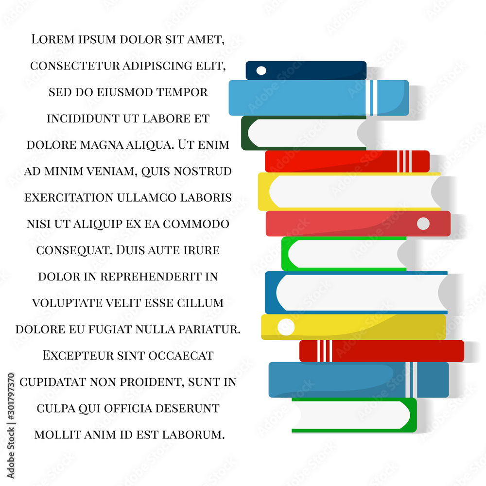 Books stack background. Graduation. Education and knowledge concept. Back to school. Vector illustration Books stack background. Graduation. Education and knowledge concept. Back to school. Vector illustration