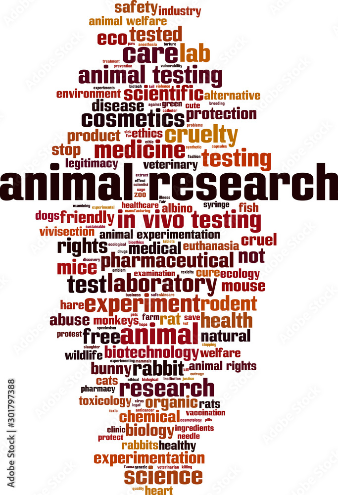 Obraz premium Animal research word cloud