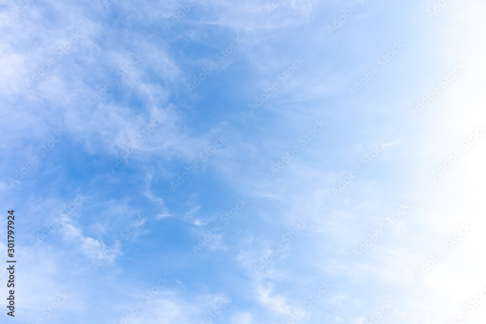 Beautiful blue sky on a sunny day, blue sky texture background. Stock Photo