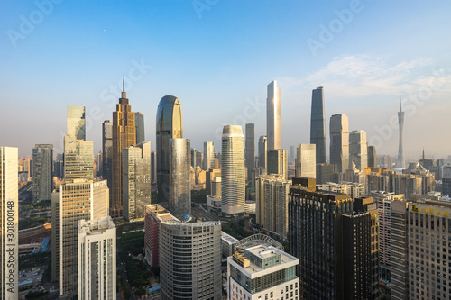 aerial view of Guangzhou Zhujiang New Town financial district, Guangdong, China. © AS_SleepingPanda
