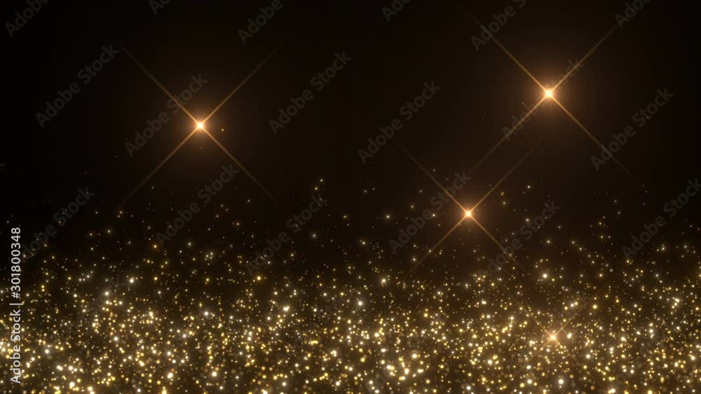 gold dust particles flashing lights