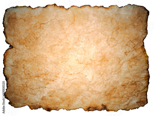 Aged brown paper with burned edges