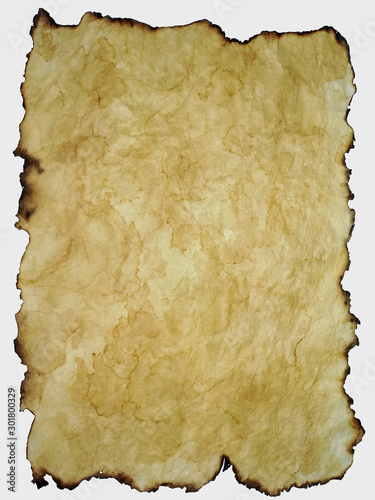 Aged brown paper with burned edges