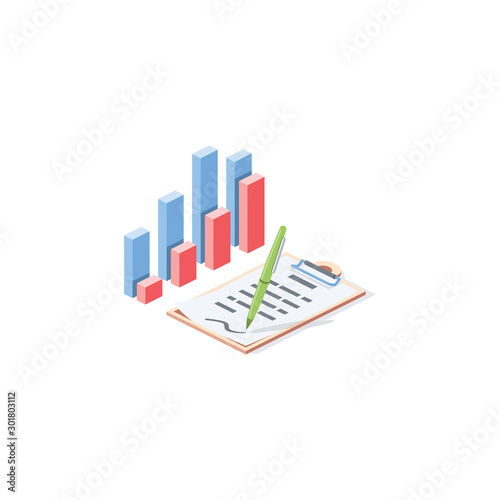 Businessman Arrow up. Vector 3d isometric, color web icon, new flat style. Creative illustration design, idea for infographics.