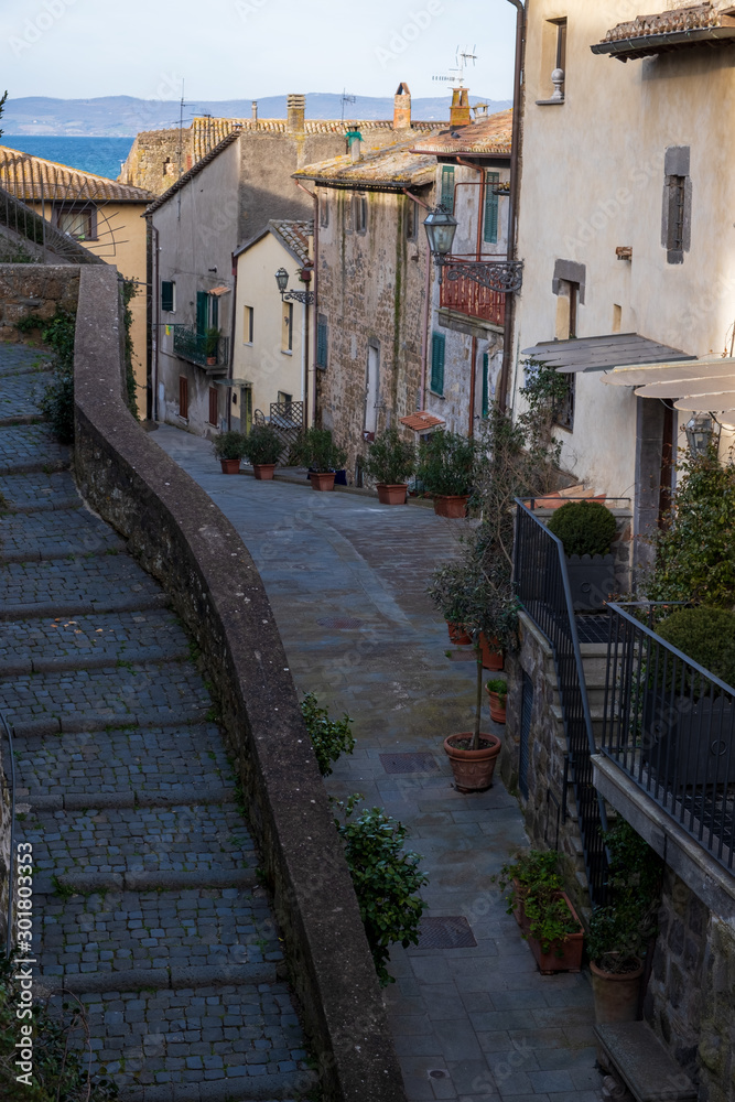 Alley of Marta, little town near Bolsena lake, province of Viterbo, Lazio, Italy