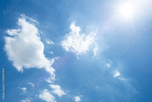 Blue sky with natural white clouds landscape.- Image