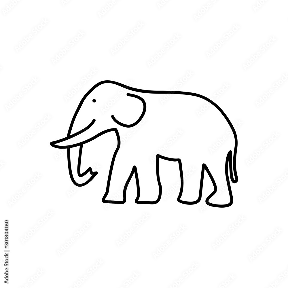 logo or label elephant. Line style logotype template. Easy to use business template. Vector abstract logo or emblem.