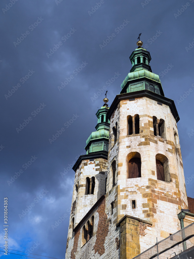 The Church of St. Andrew in the Old Town district of Krakow, Poland