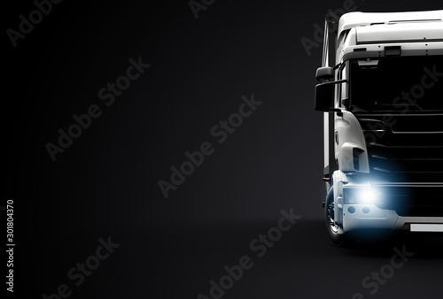Front view of a truck on a black background