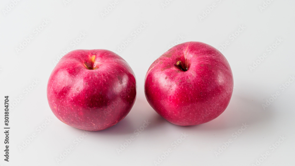 Organic red apple isolated on white background. Organic red apple isolated on white background.