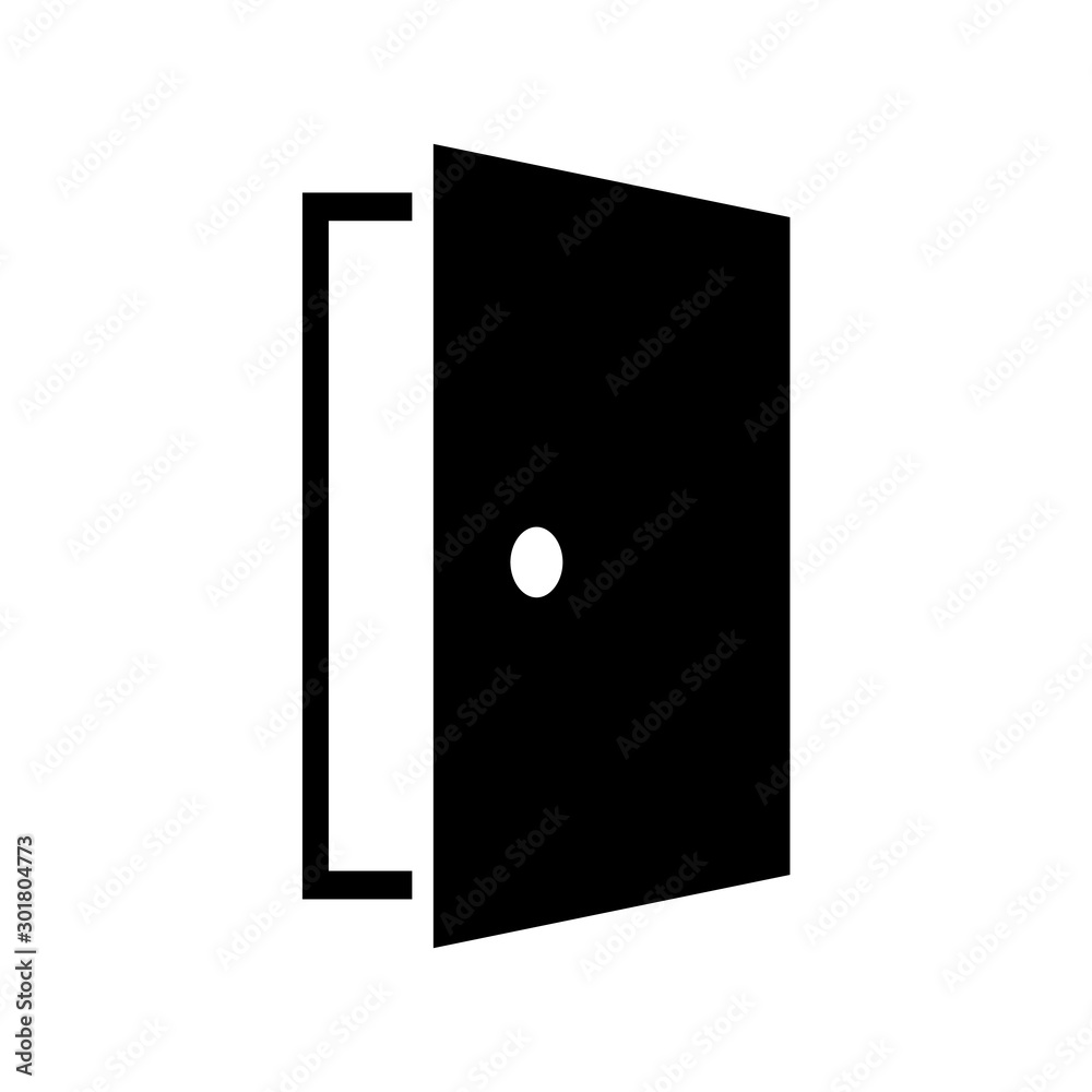 Door icon, logo isolated on white background Door icon, logo isolated on white background