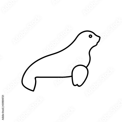 seal silhouette icon. Element of zoo for mobile concept and web apps icon. Outline, thin line icon for website design and development, app development