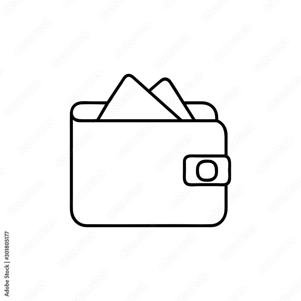 Modern wallet line icon. Premium pictogram isolated on a white background. Vector illustration. Stroke high quality symbol. Wallet icon in modern line style. Modern wallet line icon. Premium pictogram isolated on a white background. Vector illustration. Stroke high quality symbol. Wallet icon in modern line style.