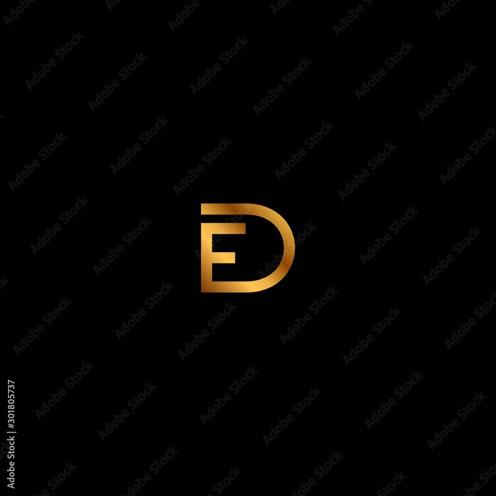 Creative logo design of letter D and E with gold and black background - EPS10 - Vector. Creative logo design of letter D and E with gold and black background - EPS10 - Vector.