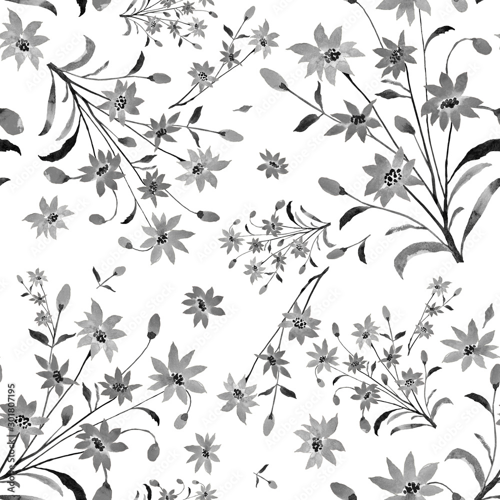 Fototapeta premium Seamless watercolor pattern bouquets