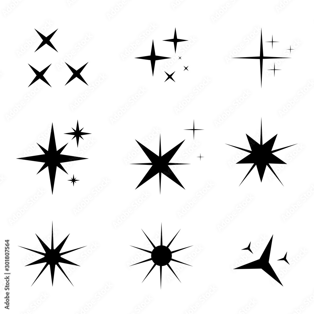 Obraz premium Sparkles. Decoration element. Glowing light effect stars