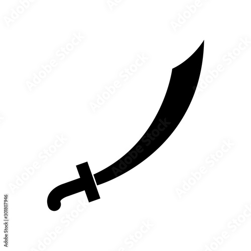 Sword, saber icon, logo isolated on white background