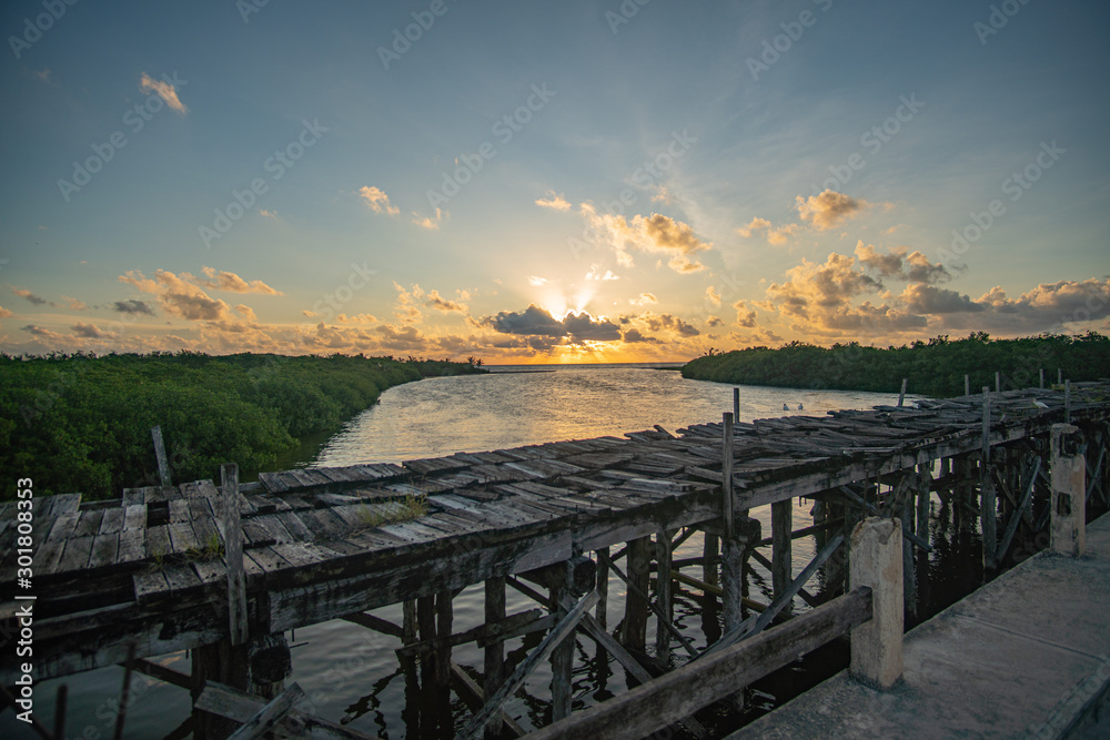 Obraz premium Nature Reserve Sian Kaan in Dawn