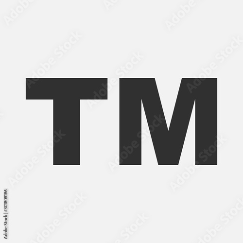 Trade mark icon isolated on white background. Vector illustration.