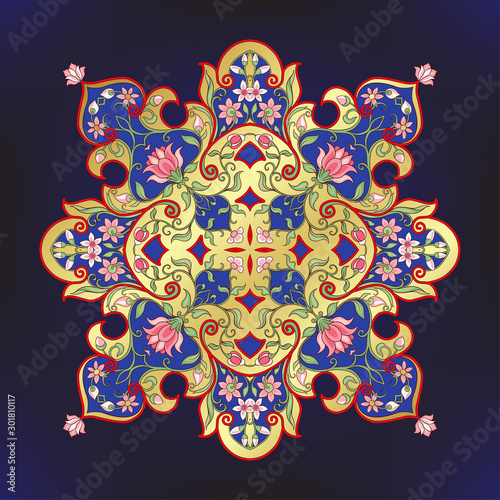 Eastern ethnic motif, traditional muslim ornament. Element for design. Vector illustration