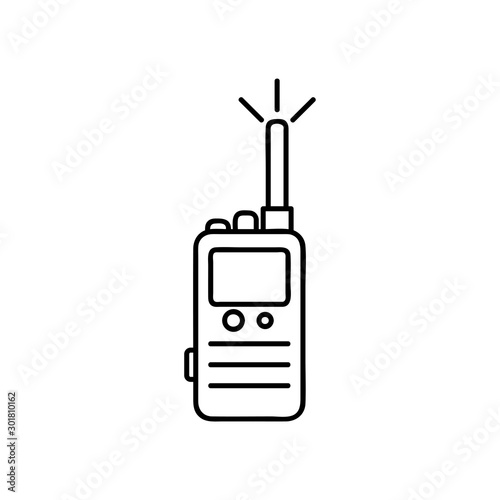 Walkie talkie outline icon. linear style sign for mobile concept and web design. Radio transceiver simple line vector icon. Symbol, logo illustration. Pixel perfect vector graphics