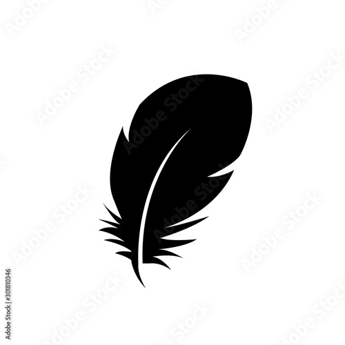 Feather icon, logo isolated on white background