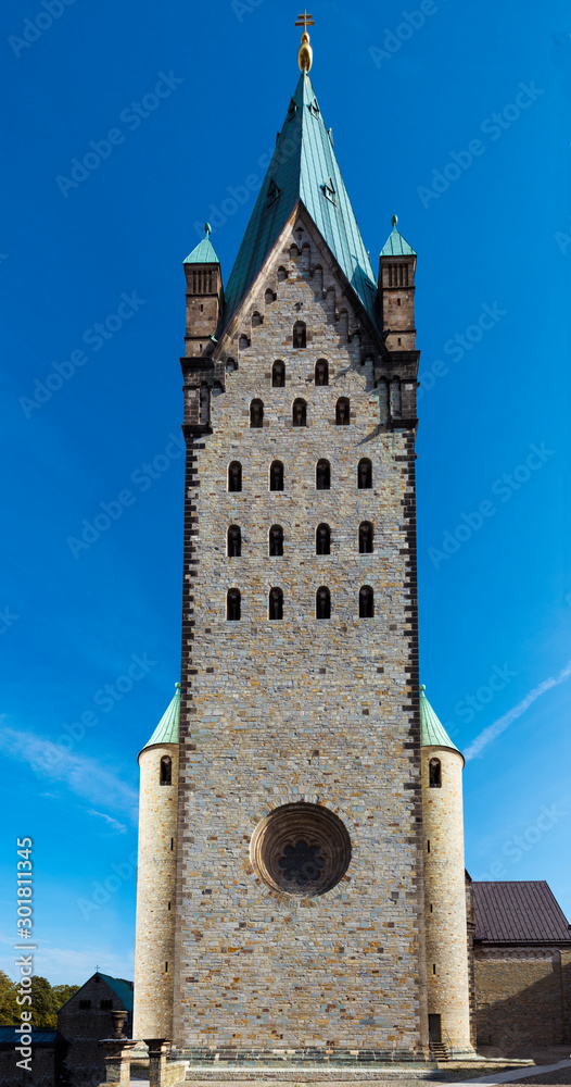 Catholic Paderborn Cathedral St. Liborius is mainly of the 13th century. The western tower of the 12th century. Germany, Europe