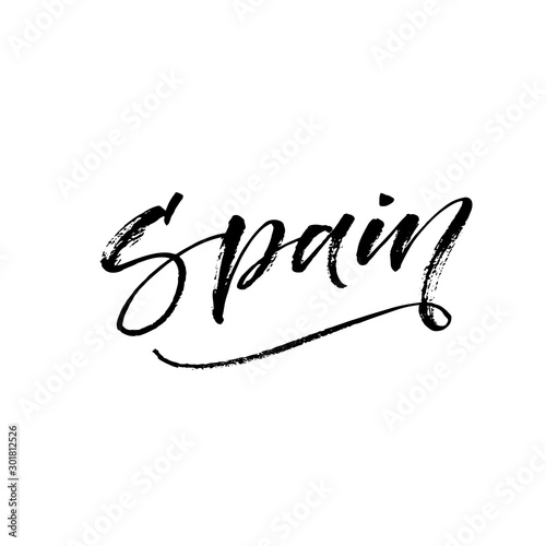 Spain hand drawn quote. Hand drawn brush style modern calligraphy. Vector illustration of handwritten lettering. 