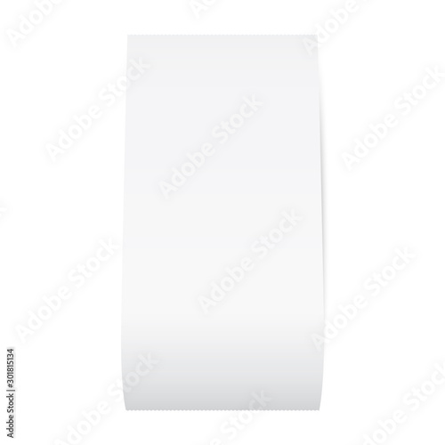 Supermarket receipt template. Blank white shop check.