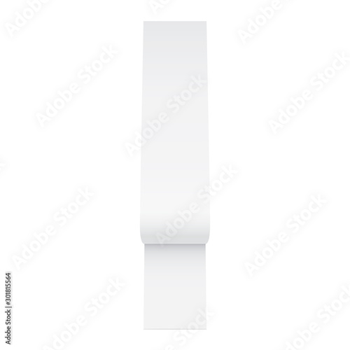 Paper check from shop. Template of a rolled supermarket receipt.