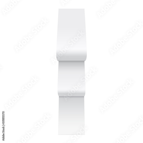 Template of a check from a shop or supermarket or restaurant. White cashier receipt.