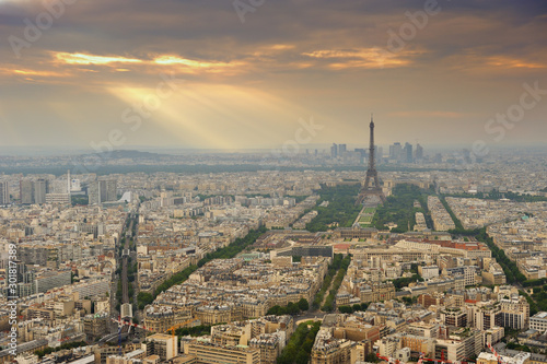 aerial view of paris from eiffel tower © trialartinf