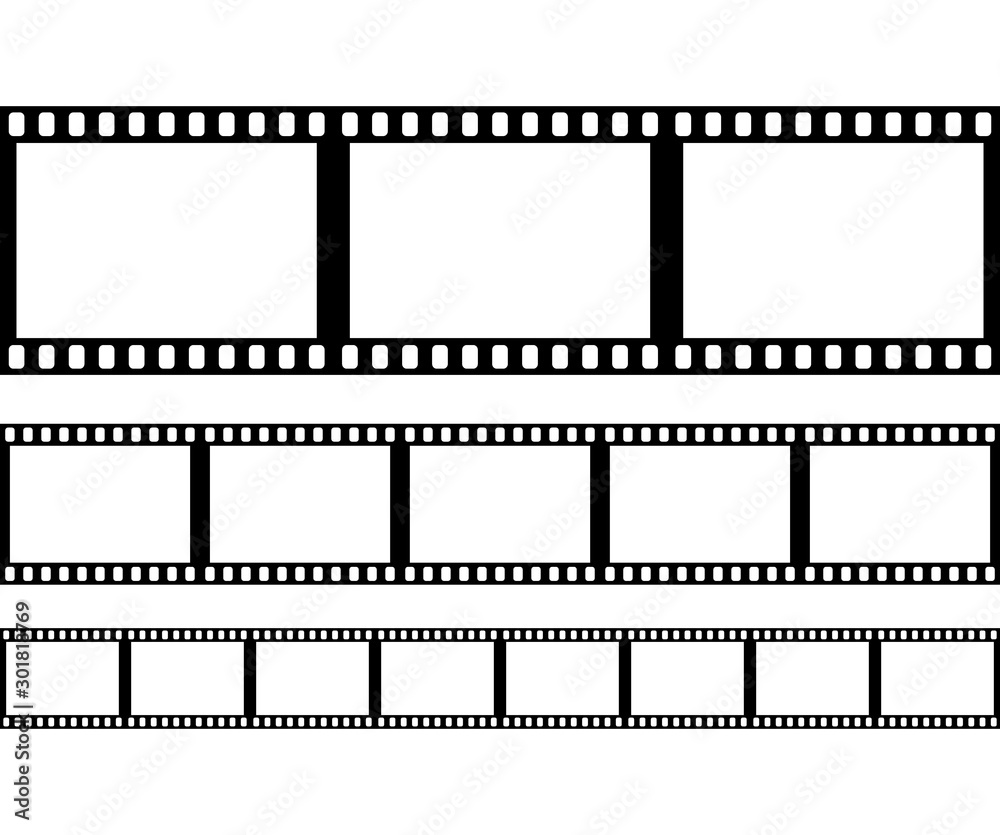 Set of film frame, vector illustration