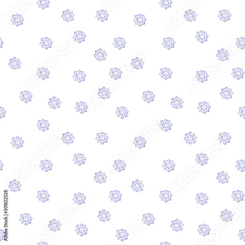 Pattern of blue snowflakes