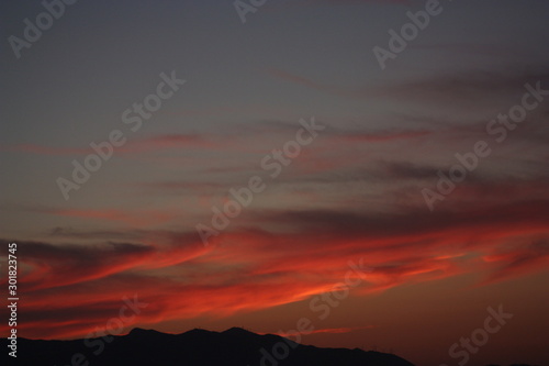 Vivid sunset-sunrise skies over the Mediterranean island of Crete
