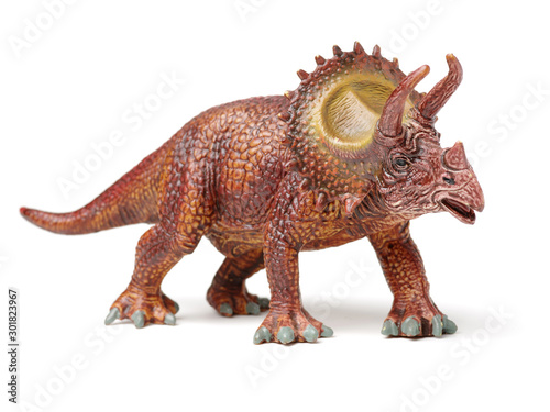 Fototapeta Naklejka Na Ścianę i Meble -  Styracosaurus dinosaur figure toy on white background