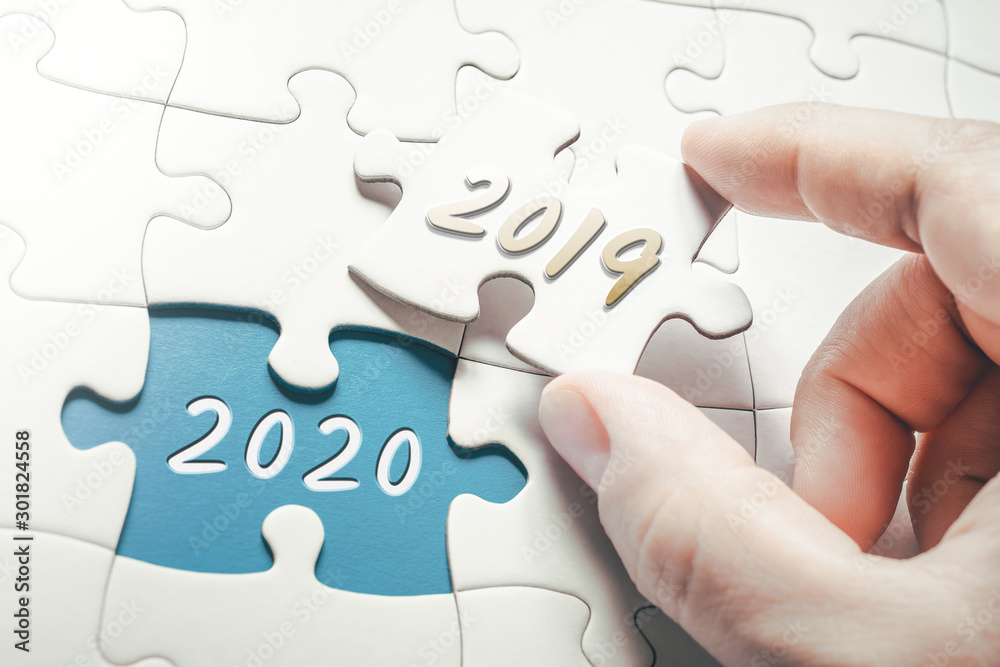 The Years 2019 And 2020 In A Missing Piece Jigsaw Puzzle The Years 2019 And 2020 In A Missing Piece Jigsaw Puzzle